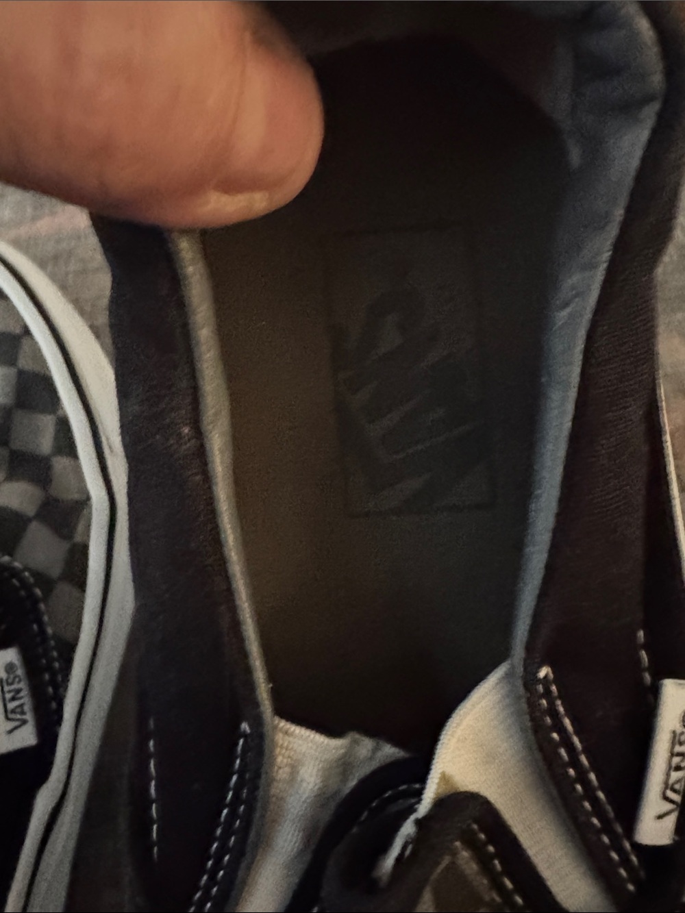 Vans Slip-On Checkerboard Sneakers - Black & Gray - Picture 6 of 7